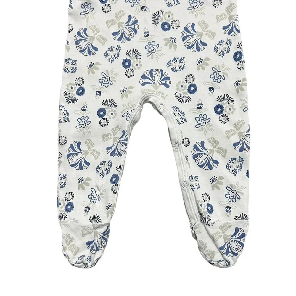 Feather Baby 3-6m Floral Pima Cotton Footie Sleeper